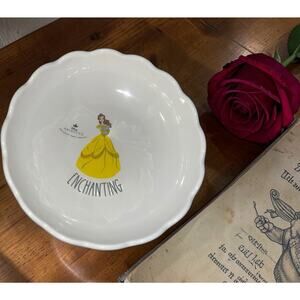 Rae Dunn Disney Princess Belle ENCHANTING 8" Scalloped Pasta Salad Bowl HTF